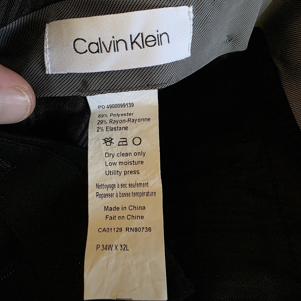 Calvin Klein Black Dress Pants Size 34 x 32L - Picture 4 of 7